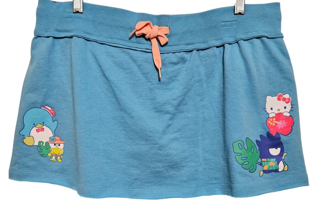 Sanrio Hello Kitty and Friends Terry Womens Skirt Skort XL Blue High Rise NWT